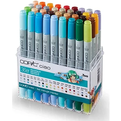 Image of COPIC Ciao Drawing Marker Pens Manga Colours Pack of 36