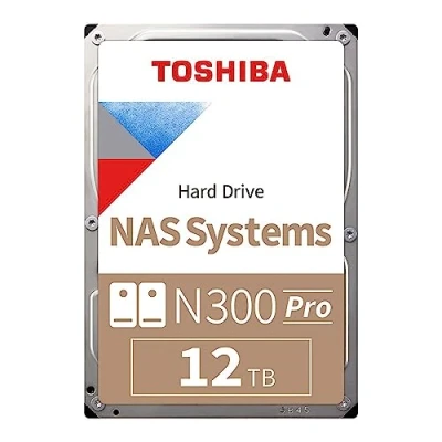 Image of Toshiba N300 PRO 12TB Large Sized Business NAS (up to 24 bays) 3.5 Inch Internal Hard Drive Up 300 TB/year Workload Rate CMR SATA 6 GB/s 7200 RPM 512 MB Cache HDWG51CXZSTB