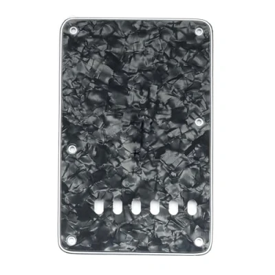 Image of Musiclily Vintage Style Strat Tremolo Backplate for Fender USA/Mexican Made Standard Stratocaster Modern Guitar,4Ply Black Pearl