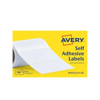 Image of Avery AL03 Address Labels on a Roll,190 Per Roll,White