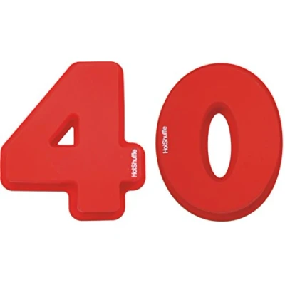 Image of HotShuffle Large Silicone Number 40 Cake Tin Mould 40th Ruby Wedding Anniversary Birthday 4 0