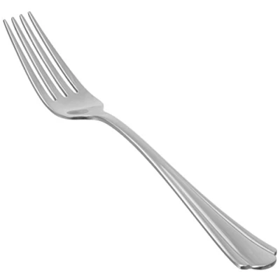 Image of Amazon Basics Stainless Steel Dinner Forks with Scalloped Edge, Dishwasher Safe, Pack of 12, Silver