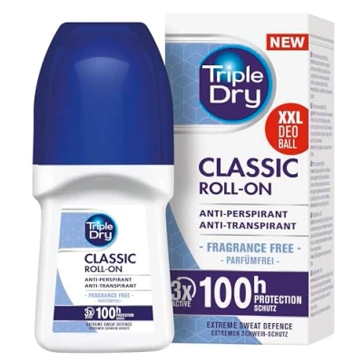 Image of Triple Dry Classic Fragrance Free Anti Perspirant Roll On 100 Hours 50ml