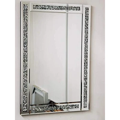 Image of 40x60cm Rectangle Shape Designer Large Jewel Wall Mirror Loose Diamante Frame Beautiful Decoration Art Piece Gift Give a Great Interior Look To Your Home