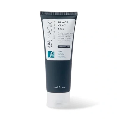 Image of Black Clay SOS Natural Dead Sea Mud Mask for brightening dull skin.