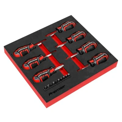 Image of Sealey Premier Stubby Screwdriver Set 17pc GripMAX