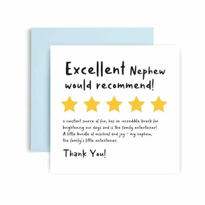 Image of Huxters Birthday Cards for Men Funny Review Card him Nephew Day Best Friend Fun Happy 14.8cm (Nephew)