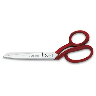 Image of 3 Claveles 8&quot; Sastresa Scissors, Nickel, Carbon Steel, Red, 20cm (8&quot;)