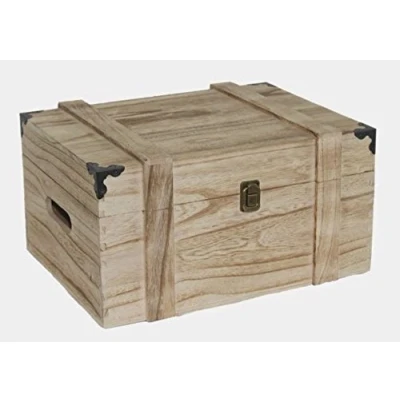 Image of Red Hamper 6 Bottle Wooden Wine Chest, Brown, 27 x 37 19 cm
