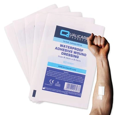 Image of 25x Waterproof Adhesive Wound Dressings 8cm x 6cm Skin Plasters