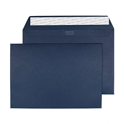 Image of Blake Creative Colour C5 162 x 229 mm 120 gsm Peel &amp; Seal Wallet Envelopes (45320) Oxford Blue Pack of 25