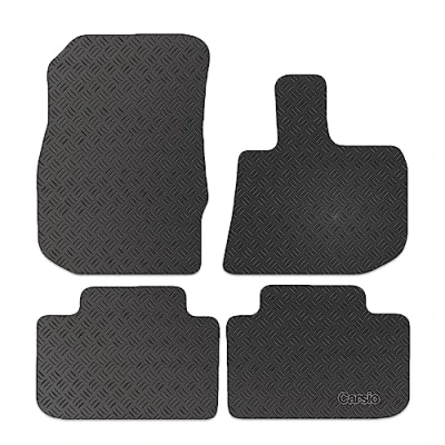 Image of Carsio Rubber Car Mats For BMW iX3 2021+ Onwards Tailored Fit Floor Mat Set Complete Accessory Black Custom Fitted All Weather &amp; Heavy Duty, Anti Slip Backing with Clips
