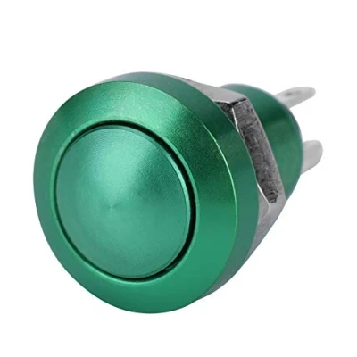 Image of Car momentary push button Swicth 1A 24V 8mm Mini Waterproof Power switch Zinc Aluminium Alloy Shell for Mounting Hole(Green)