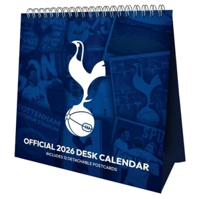 Image of 2026 CALENDAR TOTTENHAM HOTSPUR FC MONTH TO VIEW POSTCARD DESK EASEL OFFICIAL PRODUCT