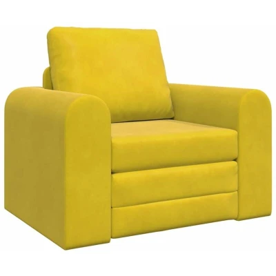 Image of vidaXL Floor Sofa Bed 2 in 1 Yellow 98x71x83 cm Velvet