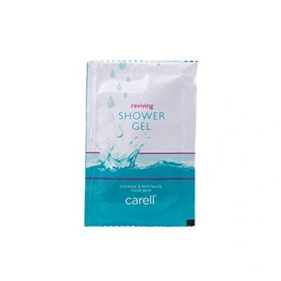 Image of Carell Shower Gel Sachets Pack of 100 7ml per Sachet Green Tea Fragranced Dermatologically Tested and Travel Friendly Body Wash, Gentle Cleansing