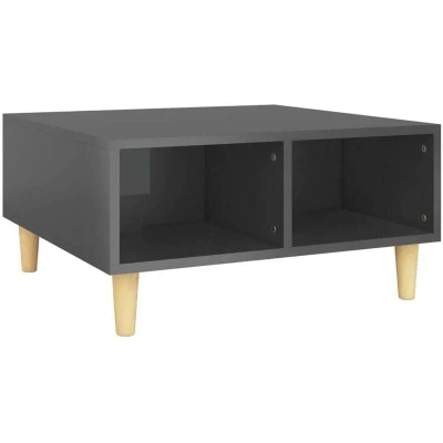 Image of vidaXL Coffee Table High Gloss Grey 60x60x30 cm Engineered Wood