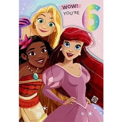 Image of Cards Hallmark Disney Princess 6th Birthday Wow! You&#039;re 6