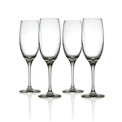 Image of Alessi SG119/9S4 Mami XL Set of 4 Champagne Flutes in crystalline Glass, One size, transparent