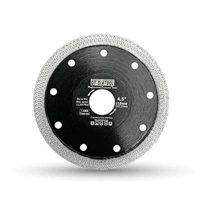 Image of DT DIATOOL Diamond Saw Blade 4.5 Inch / 115mm Cutting Disc with X Mesh Turbo for Porcelain Tile Marble Ceramic Granite