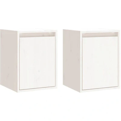 Image of vidaXL Wall Cabinets 2 pcs White 30x30x40 cm Solid Wood Pine