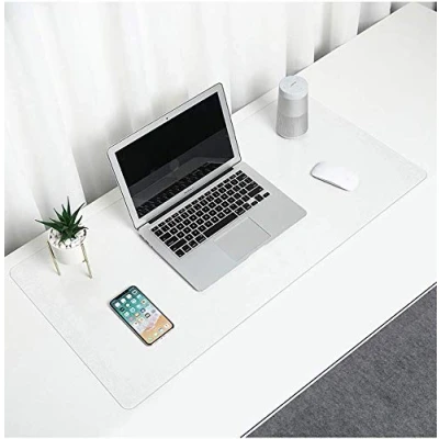 Image of Desk Pad Clear Protector Mat 120x60cm Large Non Slip Textured PVC Writing Mat, Round Edges Table Cover Waterproof for Home Office