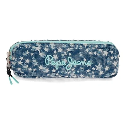 Image of Pepe Jeans Denim Star Pencil Case, Blue, Talla Unica, Case