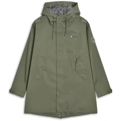 Image of Lambretta Mens Retro Waterproof Fishtail Parka (UK, Alpha, 4XL, Regular, Khaki)