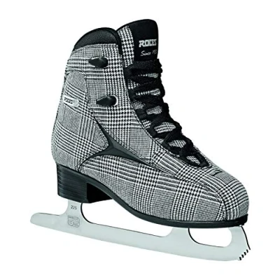 Image of Roces BRITS Women&#039;s Ice Skates black / white silver check , 8 UK