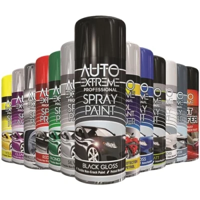 Image of AlezyB 1 x Auto Extreme Black Gloss Spray Paint 400ml Professional Quality, Perfect Finish Multipurpose Aerosol for Cars, Bikes,Vans, Metal, Wood