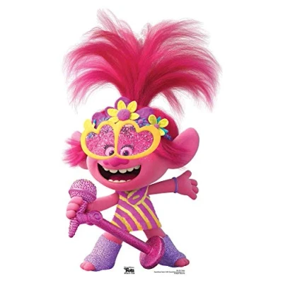 Image of STAR CUTOUTS SC1494 Mini Microphone Heart Glasses Height 95cm Width 58cm, Solid, Multicolour, Small Poppy Trolls