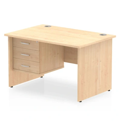Image of Impulse 1200 Rectangle Panel End Leg Desk Maple 1 x 3 MI002480