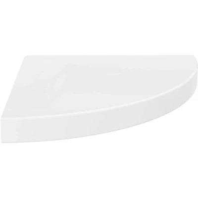 Image of vidaXL Floating Corner Shelf Display Storage Hanging Picture Rack Bookcase Shelving Living Room Bedroom High Gloss White 35x35x3.8 cm MDF