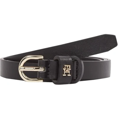 Image of Tommy Hilfiger Women’s 1.5 cm Essential Effortless Skinny Belt, Black (Black), 33.5 inches