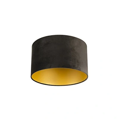 Image of Qazqa Velvet Shade Black with Inner GoldÂ35I35I20