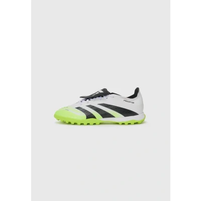 Image of adidas Unisex Predator League Fold Over Tongue Turf Football Boots, Cloud White/Core Black/Lucid Lemon, 4.5 UK