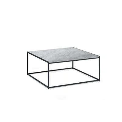 Image of Julian Bowen Staten Square Coffee Table Concrete/Black Tables