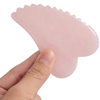 Image of Maryan 2 in 1 Jade Roller Massage Kit, Including 1Pc Double Head Roller, Gua Sha Tool, Natural Anti Aging Face for Eye Puffiness Treatment, Skin Tightening (Pink)