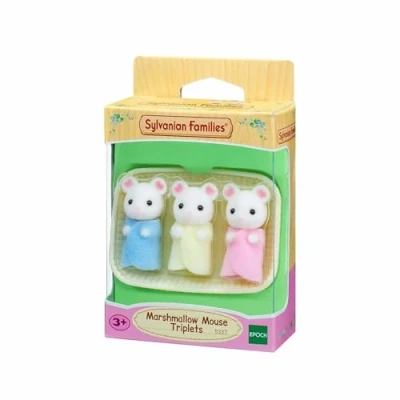 Image of Sylvanian Families 5337 Marshmallow Mouse Triplets, dollhouse playsets