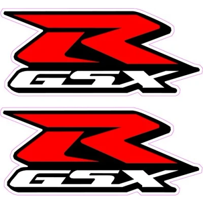 Image of 2 x GSXR Suzuki Motorcycle RED Stickers Decals Quality Printed Vinyl Label