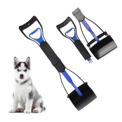 Image of Pet Pooper Dirt Scooper 19 inch Long Handle Easy Squeeze Trigger Portable Dog Scoop, Heavy Duty, Pick Up Tool with Jaw Claw For Outdoor/Indoor Cat, Dog, Animal Waste, Grass, Gravel, Sand