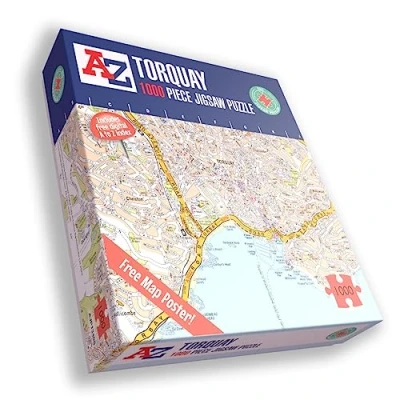 Image of A to Z Map of Torquay jigsaw Puzzle For Adults 1000 Piece Gift Puzzles,
