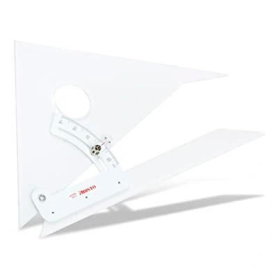 Image of Aristo AR23412 Angle 30 cm 12 Inches (Angle and Protractor, Facets on All Sides, 3.5 mm Crystal Clear Plexiglass) Transparent