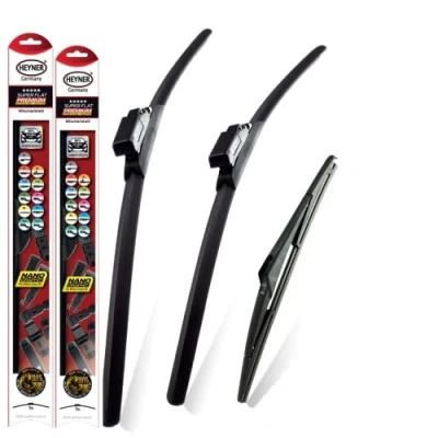 Image of HEYNER Germany Super Flat Wiper Blades Front 24&quot;22&quot; Rear 15&quot;WX Fits Volvo V70 2004 2007 HSF2422PT15WX