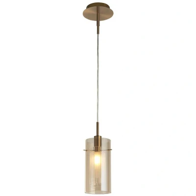 Image of Searchlight Lighting Duo III Pendant Bronze Champagne Glass