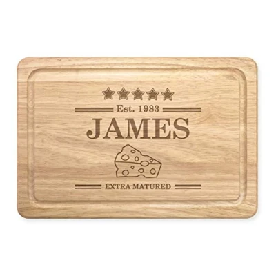 Image of Personalised Custom Name Extra Matured Rectangular Wooden Chopping Cheese Board