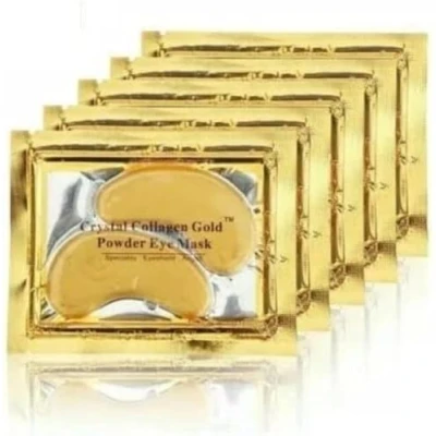 Image of 10 Pair Crystal Collagen 24k Gold Under Eye Gel Pad Face Mask Anti Aging Wrinkle Patches, Vegan Cruelty Free Self Care