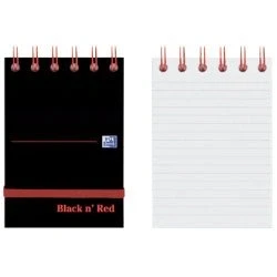 Image of Black n Red A7 WirebouNd Notebook Card Cover Ruled