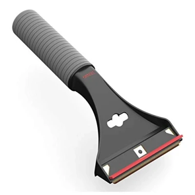 Image of AUPROTEC Ice Scraper Brass convex Windscreen non slip Super Soft Grip + Squeegee Car Window De icer Tool AX 1 black red