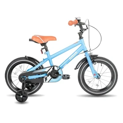 Image of STITCH 16 inch Kids Bike for 5 7 Years Girls &amp; Boys, Child Bicycle with stabilisers, Boys ages 7,Lightweight blue…